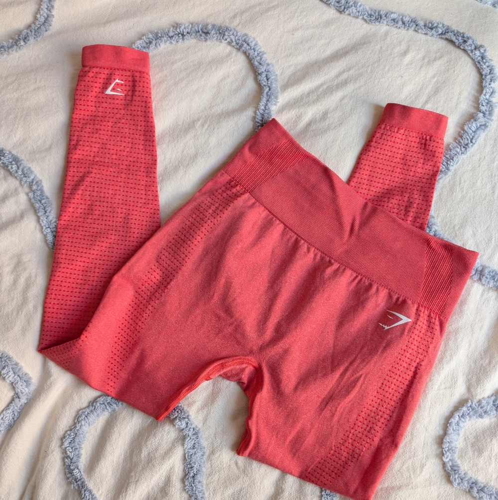 Gymshark Coral Red Marl Vital Leggings